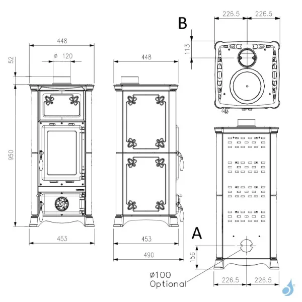 Poêle à Bois La Nordica Emiliana Puissance 6.5kW Sortie Fumée Supérieure – Image 2