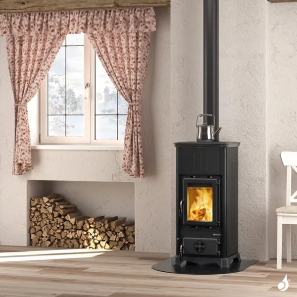 Poêle à Bois La Nordica Emiliana Steel Puissance 6.5kW Sortie Fumée Supérieure – Image 3