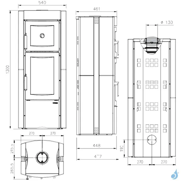 Poêle à Bois La Nordica Ester Forno Evo Puissance 8.2kW Sortie Fumée Supérieure – Image 2
