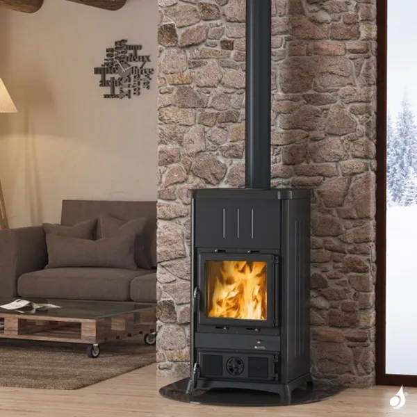 Poêle à Bois La Nordica Fedora Steel Puissance 8.3kW Sortie Fumée Supérieure – Image 3