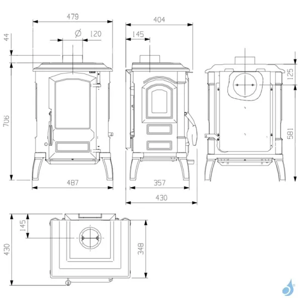 Poêle à Bois La Nordica Giulietta X 4.0 Puissance 6.5kW Sortie Fumée Supérieure – Image 2