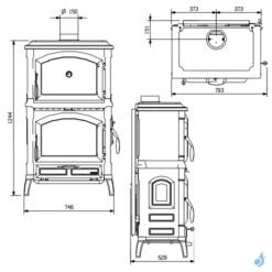Poêle à Bois La Nordica Isotta Forno Evo Puissance 9.7kW Sortie Fumée Supérieure