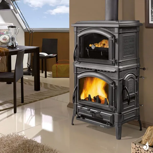 Poêle à Bois La Nordica Isotta Forno Evo Puissance 9.7kW Sortie Fumée Supérieure – Image 5