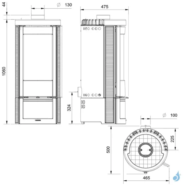 Poêle à Bois La Nordica Marlena 5.0 Puissance 7.5kW Sortie Fumée Supérieure – Image 2