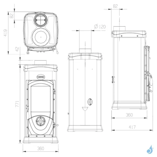 Poêle à Bois La Nordica Super Junior Puissance 5kW Sortie Fumée Supérieure – Image 2