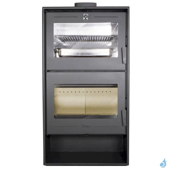 Poêle à Bois Lacunza Altea Puissance 7kW Structure Acier Four De Cuisson Sortie Fumée Supérieure Ø15 Cm – Image 2