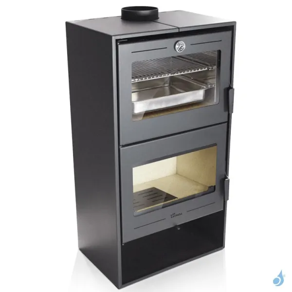 Poêle à Bois Lacunza Altea Puissance 7kW Structure Acier Four De Cuisson Sortie Fumée Supérieure Ø15 Cm – Image 3