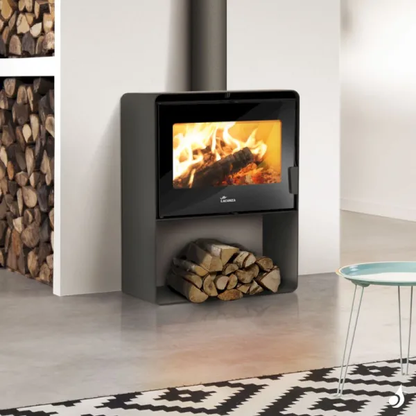 Poêle à Bois Lacunza Atlantic 603 Puissance 12kW Structure Acier Sortie Fumée Supérieure Ø15 Cm – Image 4