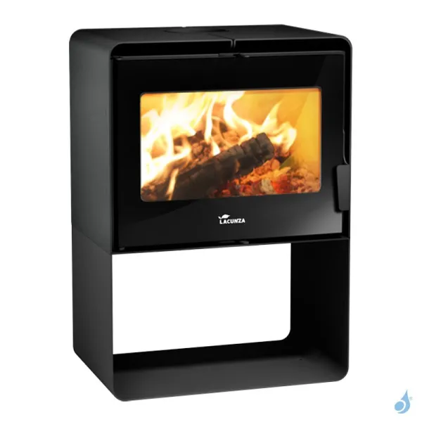 Poêle à Bois Lacunza Atlantic 603 Puissance 12kW Structure Acier Sortie Fumée Supérieure Ø15 Cm