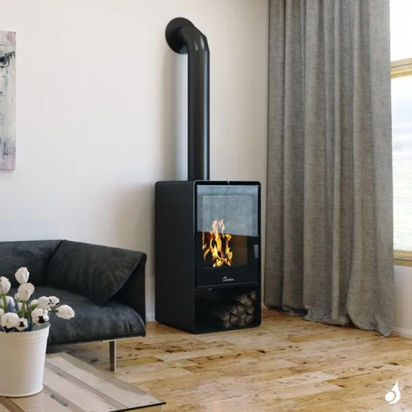 Poêle à Bois Lacunza Atlantic 613 Puissance 11kW Structure Acier Sortie Fumée Supérieure Ø15 Cm – Image 5