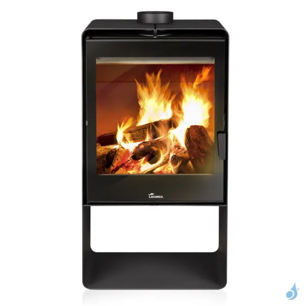 Poêle à Bois Lacunza Atlantic 613 Puissance 11kW Structure Acier Sortie Fumée Supérieure Ø15 Cm