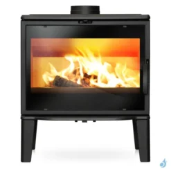 Poêle à Bois Lacunza Biarritz Puissance 9kW Structure Fonte Sortie Fumée Supérieure Ø15 Cm