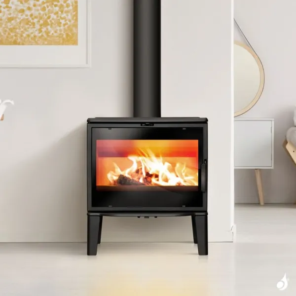 Poêle à Bois Lacunza Biarritz Puissance 9kW Structure Fonte Sortie Fumée Supérieure Ø15 Cm – Image 5