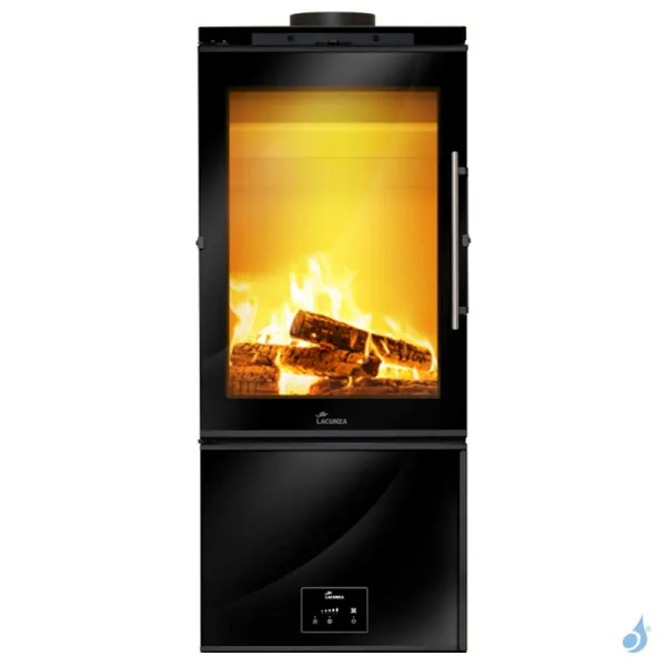 Poêle à Bois Lacunza Calais Puissance 13kW Structure Acier Sortie Fumée Supérieure Ø15 Cm