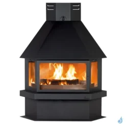 Poêle à Bois Lacunza CM 300 R Puissance 11.5kW Structure Acier Sortie Fumée Supérieure Ø20 Cm