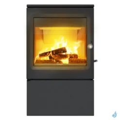 Poêle à Bois Lacunza Garde Puissance 11kW Structure Fonte Sortie Fumée Supérieure Ø15 Cm