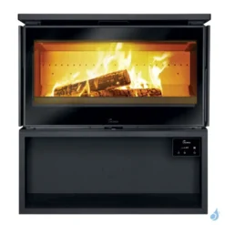 Poêle à Bois Lacunza Paris 800 CLID Puissance 10kW Structure Acier Sortie Fumée Supérieure Ø15 Cm