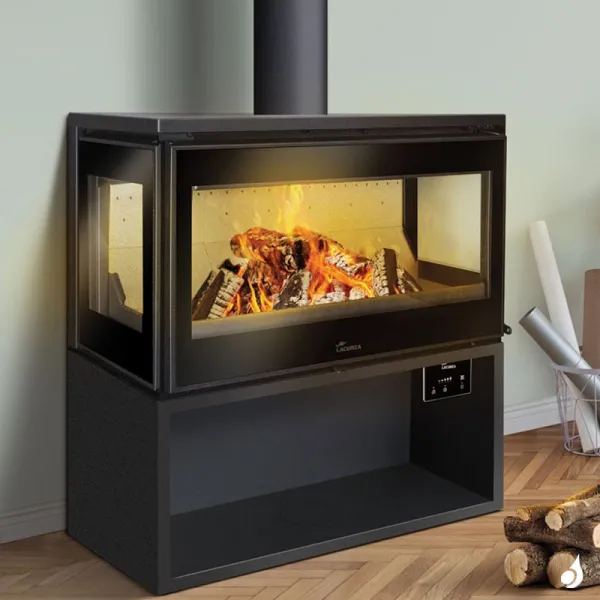 Poêle à Bois Lacunza Paris 800 CLID Puissance 10kW Structure Acier Sortie Fumée Supérieure Ø15 Cm – Image 4