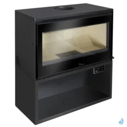 Poêle à Bois Lacunza Paris 800 Puissance 10kW Structure Acier Sortie Fumée Supérieure Ø15 Cm