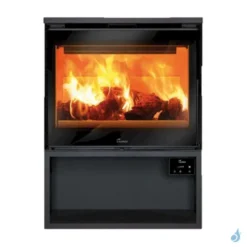 Poêle à Bois Lacunza Roma 700 Puissance 10kW Structure Acier Sortie Fumée Supérieure Ø15 Cm