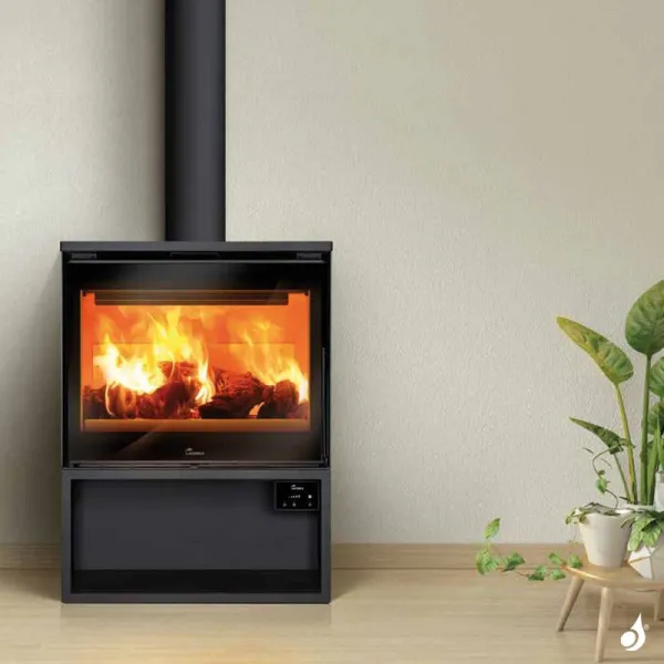 Poêle à Bois Lacunza Roma 700 Puissance 10kW Structure Acier Sortie Fumée Supérieure Ø15 Cm – Image 4