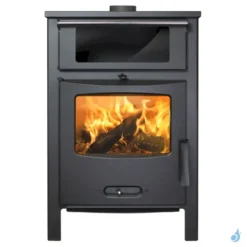 Poêle à Bois Lacunza Sagra CH Puissance 9kW Structure Acier Four De Cuisson Sortie Fumée Supérieure Ø12 Cm