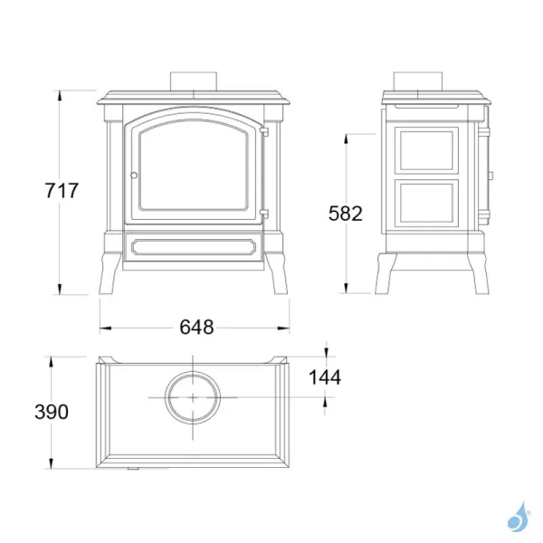 Poêle à Bois Nestor Martin H 33 Puissance 5.5kW Catalytic Hybrid Woodbox Sortie Fumée Postérieure Ou Supérieure – Image 2