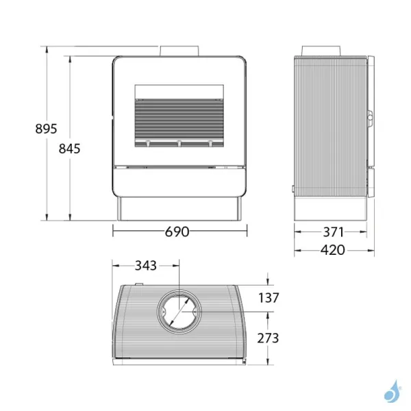 Poêle à Bois Nestor Martin M 43 Puissance 8kW Catalytic Hybrid Woodbox Sortie Fumée Postérieure Ou Supérieure – Image 2