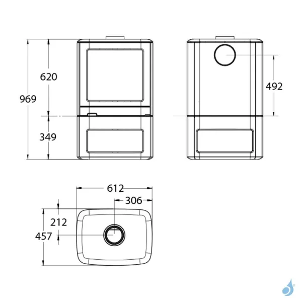 Poêle à Bois Nestor Martin MQ 33 Puissance 5.5kW Catalytic Hybrid Woodbox Sortie Fumée Postérieure Ou Supérieure – Image 3