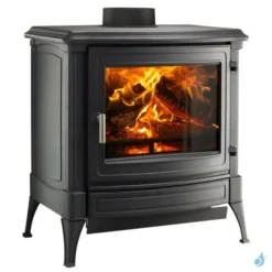 Poêle à Bois Nestor Martin S 43 Puissance 8kW Catalytic Hybrid Woodbox Sortie Fumée Postérieure Ou Supérieure