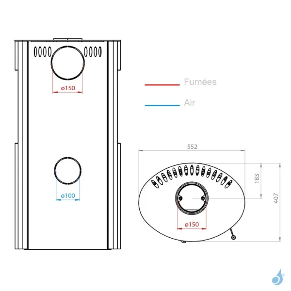 Poêle à Bois Nordrï Edda Puissance 6kW Sortie Fumée Postérieure Ou Supérieure – Image 4