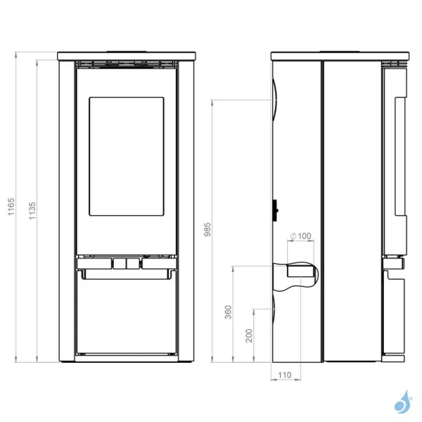 Poêle à Bois Nordrï Kara Ollaire Puissance 7kW Sortie Fumée Postérieure Ou Supérieure – Image 3