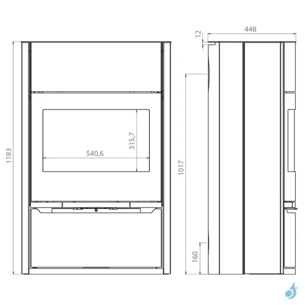 Poêle à Bois Nordrï Midgard Puissance 7.8kW Sortie Fumée Postérieure Ou Supérieure – Image 3