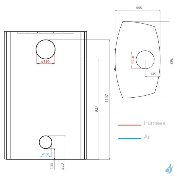 Poêle à Bois Nordrï Midgard Puissance 7.8kW Sortie Fumée Postérieure Ou Supérieure – Image 4