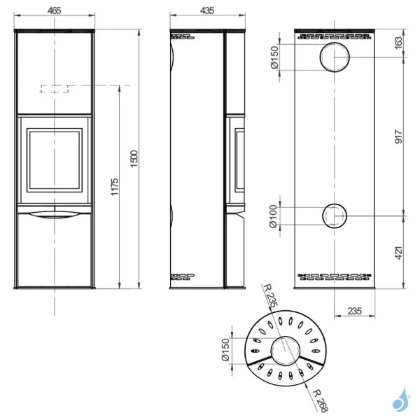 Poêle à Bois Palazzetti Erica Avec Accumulation Puissance 8.3kW Sortie Fumée Supérieure – Image 2