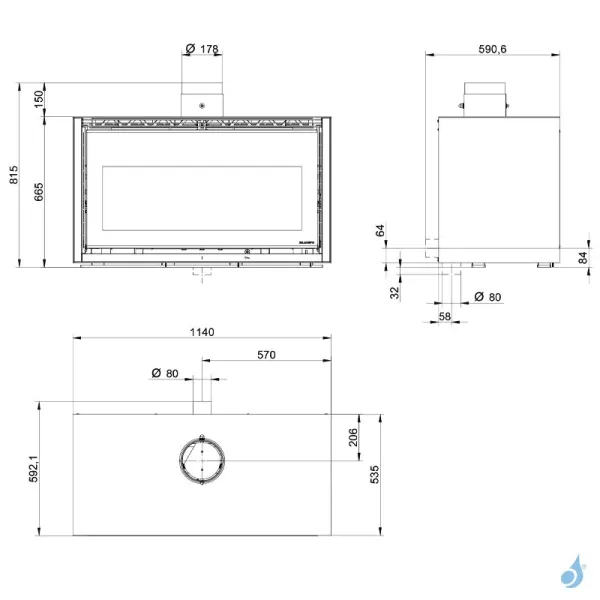 Poêle à Bois Palazzetti Iki 16:9 Puissance 12kW Sortie Fumée Supérieure – Image 2