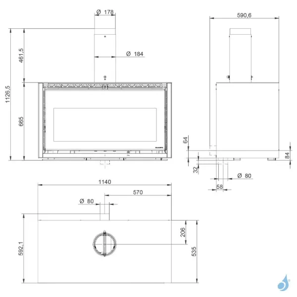 Poêle à Bois Palazzetti Iki 16:9 Twister Flue Puissance 9.2kW Sortie Fumée Supérieure – Image 2