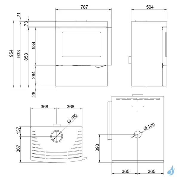 Poêle à Bois Palazzetti Nicole Puissance 9.1kW Sortie Fumée Supérieure – Image 2