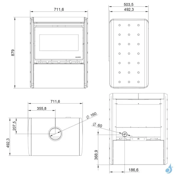 Poêle à Bois Palazzetti Sahara 70 Puissance 9kW Sortie Fumée Supérieure – Image 2