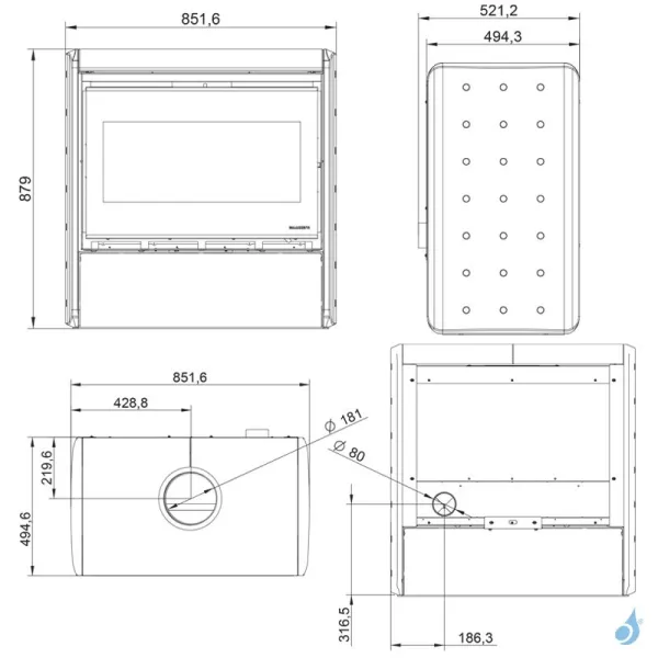 Poêle à Bois Palazzetti Sahara 80 Puissance 12.4kW Sortie Fumée Supérieure – Image 2