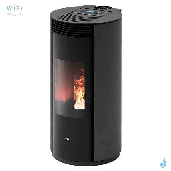 Poêle à Granulés Canalisable CADEL Spin Plus 9 Airtech/Up-Twin Puissance 8.5kW WiFi Sortie Fumée Supérieure Ø8/13cm
