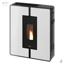 Poêle à Granulés Canalisable CADEL Tile Plus 10 Puissance 10kW WiFi Sortie Fumée Post. Sup. Ou Latérale