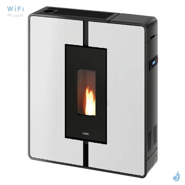 Poêle à Granulés Canalisable CADEL Tile Plus 10 Puissance 10kW WiFi Sortie Fumée Post. Sup. Ou Latérale