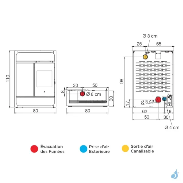Poêle à Granulés Canalisable Edilkamin Bild Up Puissance 9.1kW Sortie Fumée Supérieure Ø8 Cm – Image 2