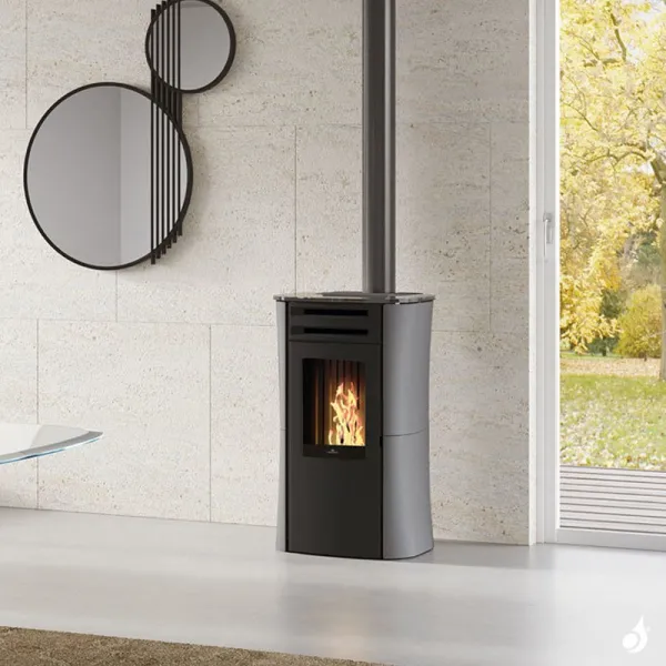 Poêle à Granulés Canalisable Edilkamin Dania Air Tight C Plus Puissance 8kW Sortie Fumée Coaxiale Ø8/13 Cm – Image 2