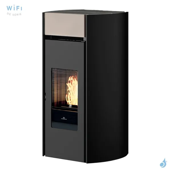 Poêle à Granulés Canalisable Edilkamin Myrna Plus Puissance 12.3kW Sortie Fumée Postérieure Ø8 Cm