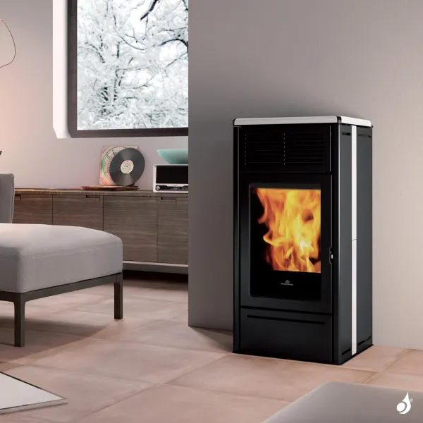 Poêle à Granulés Canalisable Edilkamin Nara 9+ Evo Puissance 9.2kW Sortie Fumée Postérieure Ø8 Cm – Image 4