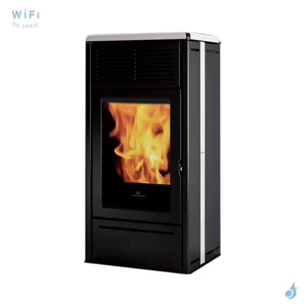 Poêle à Granulés Canalisable Edilkamin Nara 9+ Evo Puissance 9.2kW Sortie Fumée Postérieure Ø8 Cm