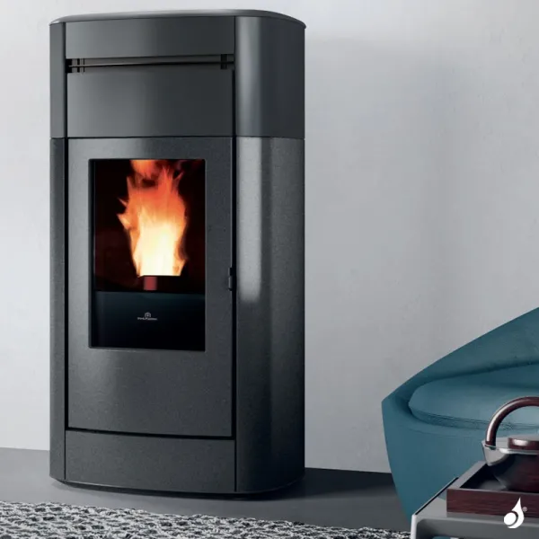 Poêle à Granulés Canalisable Edilkamin Vyda2 Evo Puissance 12.6kW Sortie Fumée Postérieure Ø8 Cm – Image 4