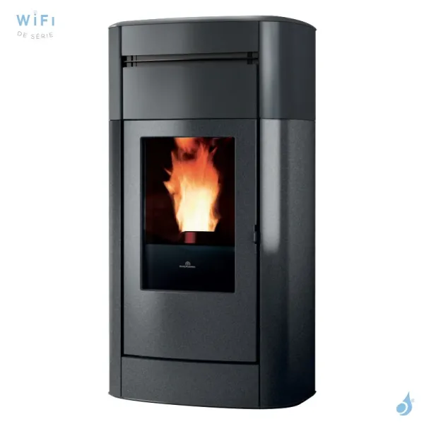 Poêle à Granulés Canalisable Edilkamin Vyda2 Evo Puissance 12.6kW Sortie Fumée Postérieure Ø8 Cm